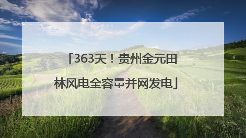 363天！贵州金元田林风电全容量并网发电