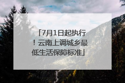 7月1日起执行！云南上调城乡最低生活保障标准