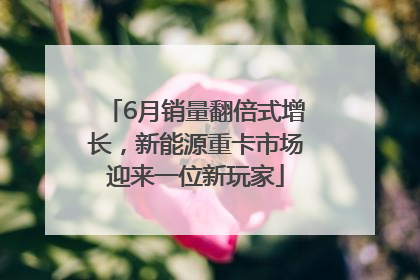 6月销量翻倍式增长，新能源重卡市场迎来一位新玩家