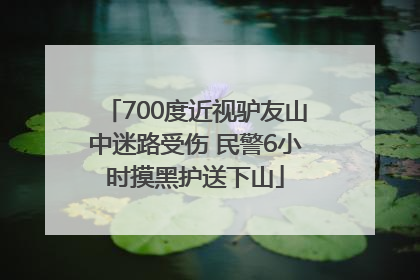 700度近视驴友山中迷路受伤 民警6小时摸黑护送下山